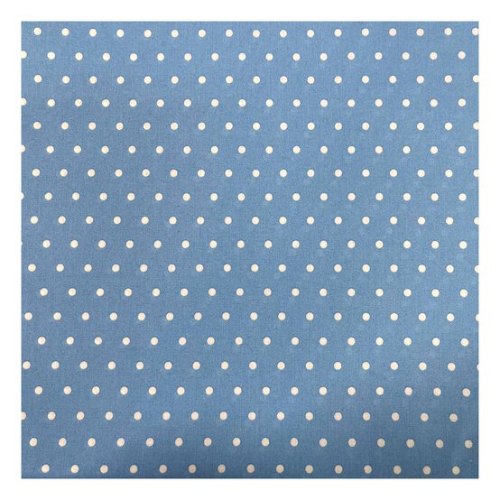 Pale Blue Simple Polka Polycotton Fabric by the Metre image number 2