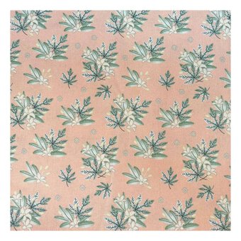 Peach Tropical Bouquet Cotton Fabric by the Metre