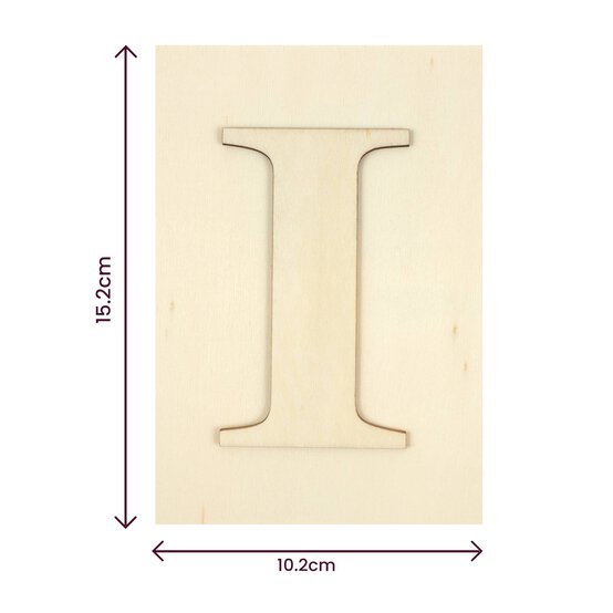 Wooden Letter I Plaque 10cm x 15cm image number 4