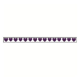 Purple Hearts Satin Ribbon 6mm x 4m
