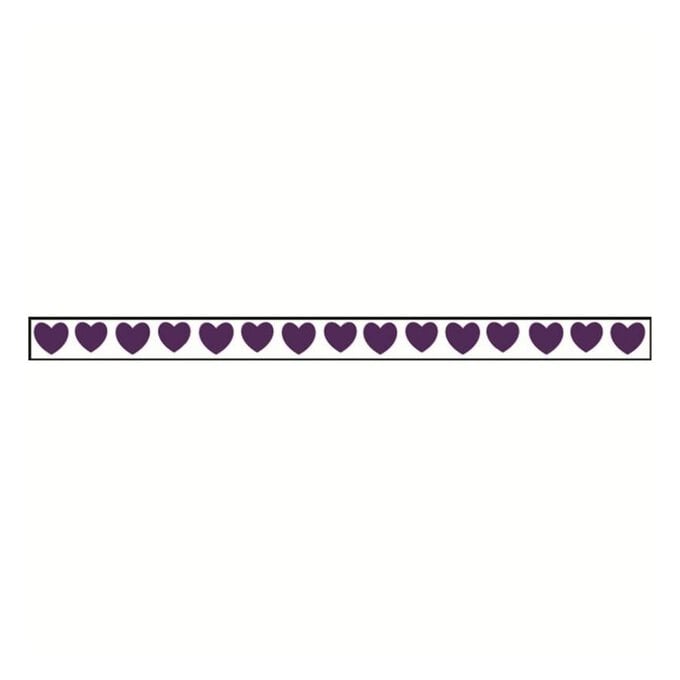 Purple Hearts Satin Ribbon 6mm x 4m image number 1