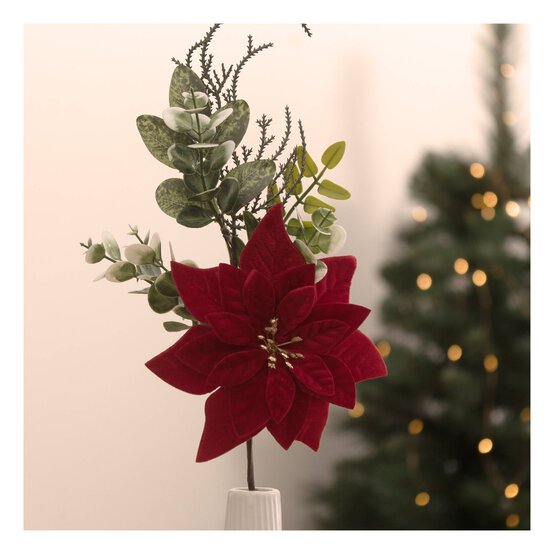 Red Poinsettia Pick 50cm image number 2