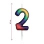 Whisk Metallic Rainbow Number 2 Candle image number 4