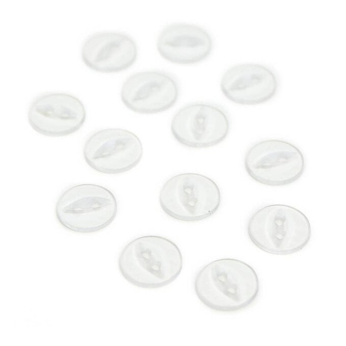 Hemline Clear Basic Fish Eye Button 13 Pack image number 1