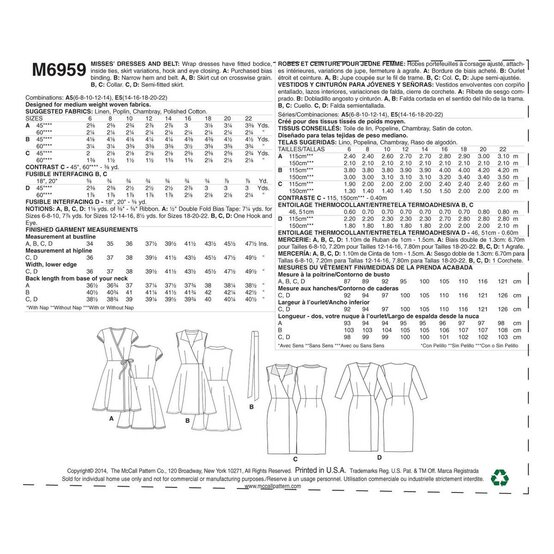 McCall&rsquo;s Women&rsquo;s Dress Sewing Pattern M6959 (6-14) image number 2