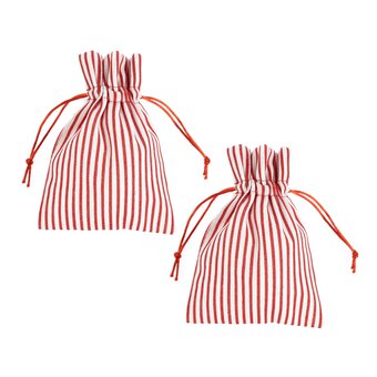 Red and White Striped Canvas Gift Bags 2 Pack