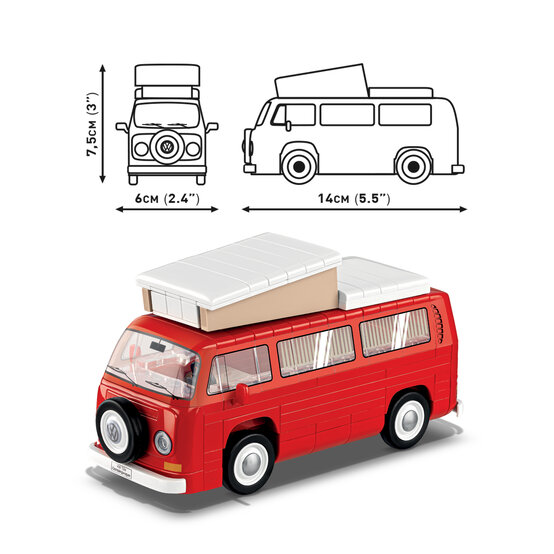 COBI Red Volkswagen T2a Camper Set 1:35 image number 3