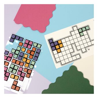 Red and Purple Block Puzzle Stickers