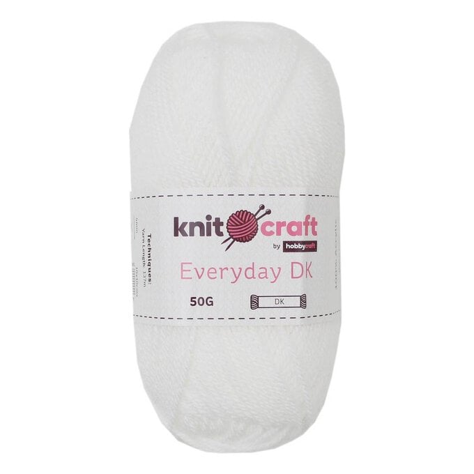 Knitcraft White Everyday DK Yarn 50g image number 1
