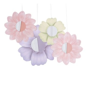 Create & Celebrate Pastel Honeycomb Flower Decorations 4 Pack