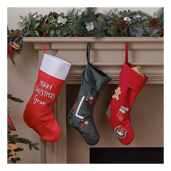 Red Felt Stocking 46cm image number 3