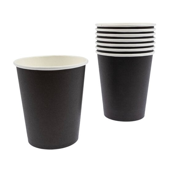 Midnight Black Paper Cups 8 Pack image number 1