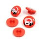 Hemline Red Novelty Car Buttons 5 Pack image number 1
