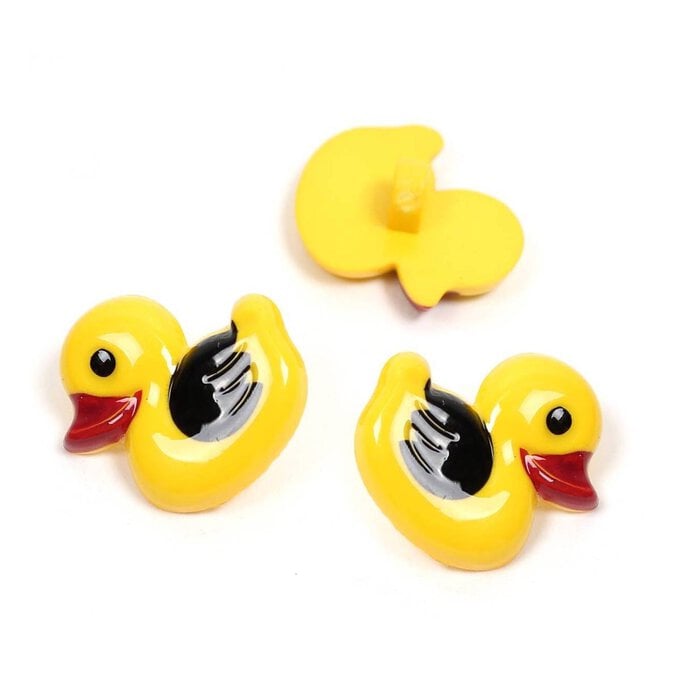 Hemline Yellow Novelty Duck Button 3 Pack image number 1