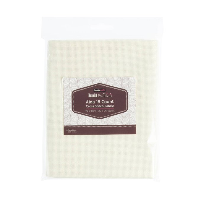 Ivory 16 Count Aida Fabric 76cm x 91cm Hobbycraft