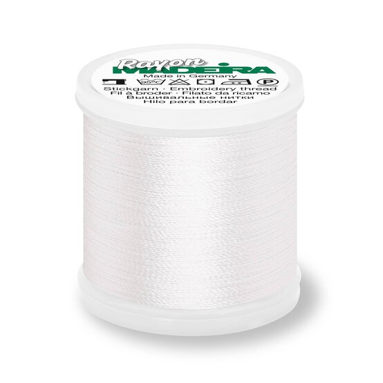 Madeira Bright White Rayon 40 Thread 200m (1001) image number 1