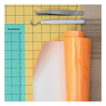 Neon Orange Siser Glitter Heat Transfer Vinyl (HTV) (Bulk Rolls)