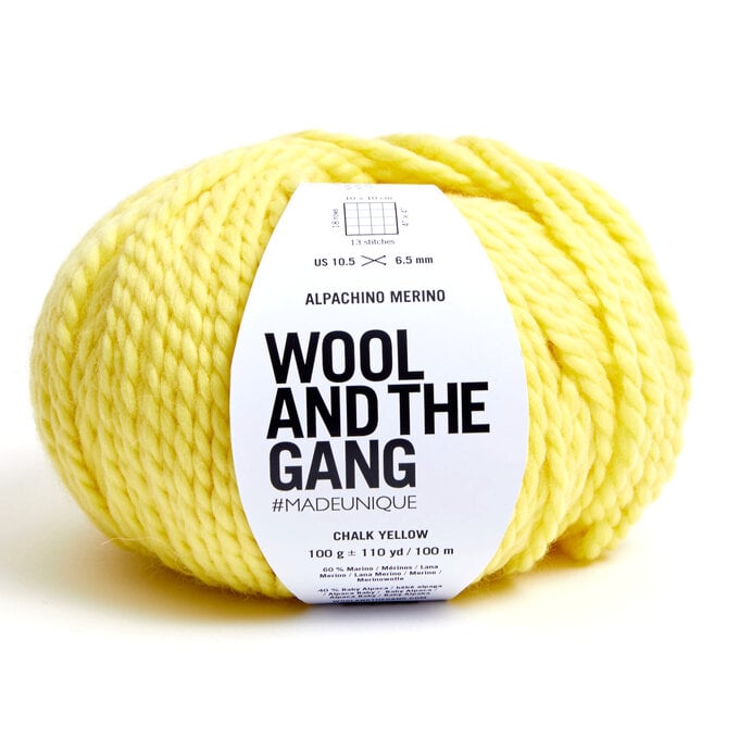 Wool and the Gang Chalk Yellow Alpachino Merino 100g image number 1