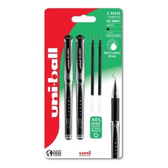 Uni-ball Black Signo Gel Impact Pens 2 Pack