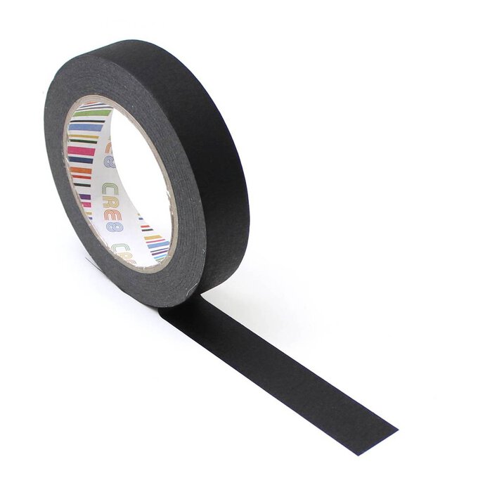 Black Solid Masking Tape 24mm x 50m Hobbycraft