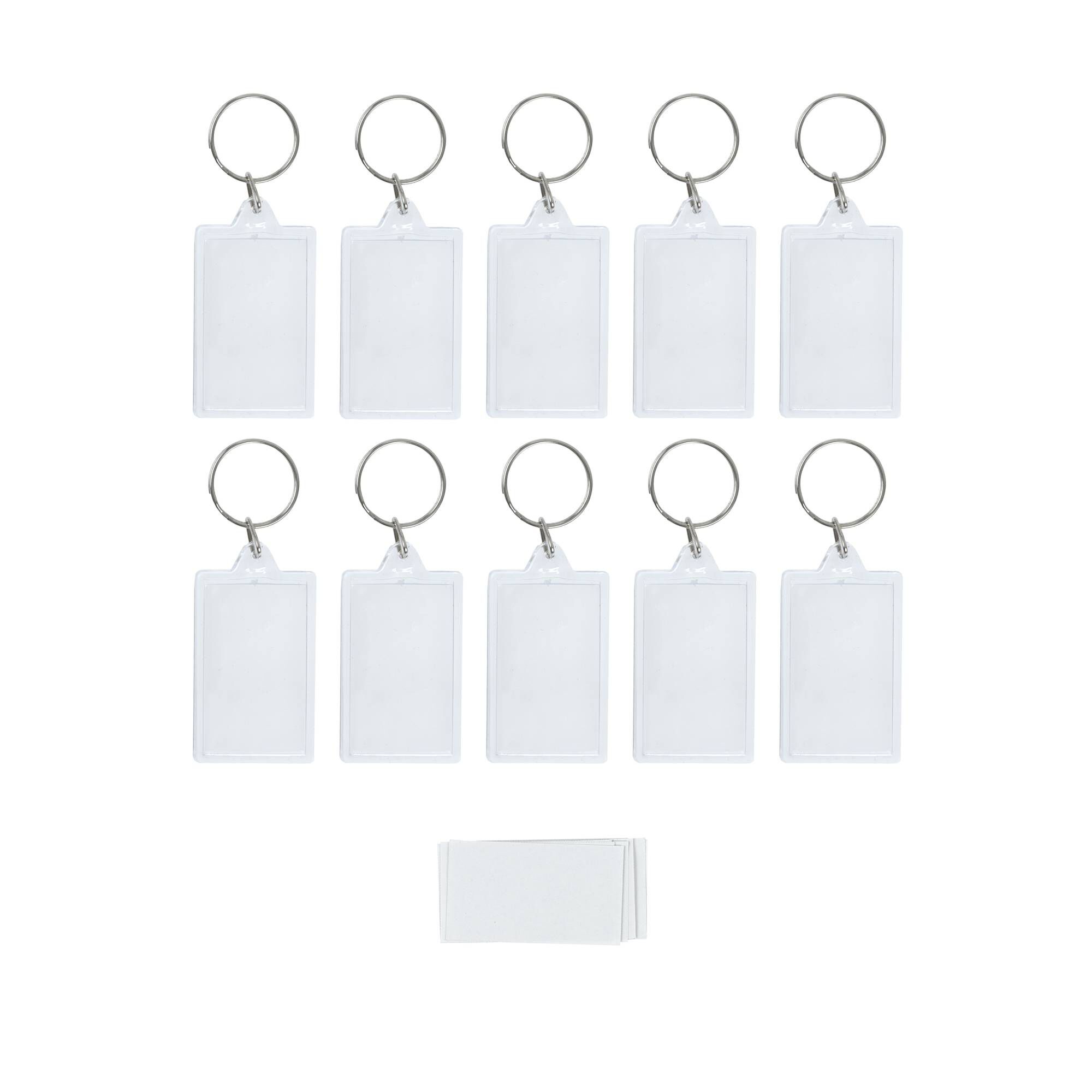 Clear Rectangle Keyrings 10 Pack Hobbycraft