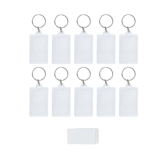 Clear Rectangle Keyrings 10 Pack image number 1