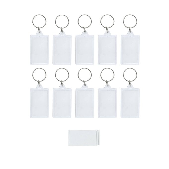 Clear Rectangle Keyrings 10 Pack image number 1