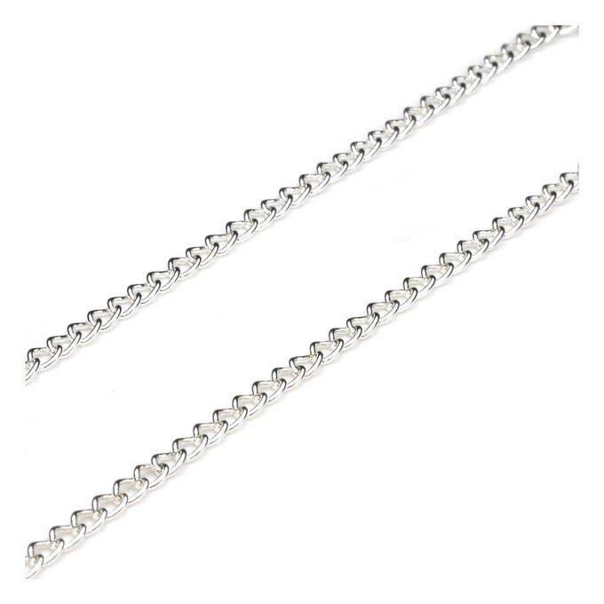 Beads Unlimited Silver Light Curb Chain 3mm x 3m