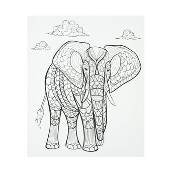 Elephant Colour-in Canvas