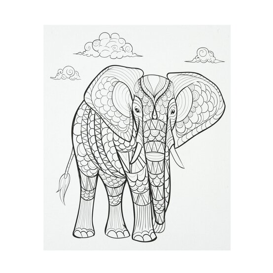 Elephant Colour-in Canvas image number 1