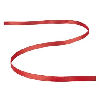 Red Double-Faced Satin Ribbon 6mm x 5m