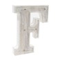 White-Washed Wooden LED Letter F 21cm image number 2
