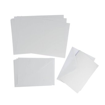 White Cards and Envelopes 10 x 7 Inches 25 Pack | Hobbycraft