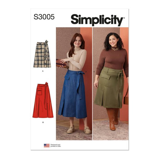 Simplicity Women's Skirts Sewing Pattern S3005 (W2 20W-28W) image number 1