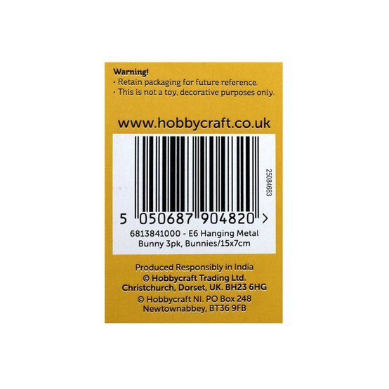 Hanging Metal Bunnies 3 Pack image number 5