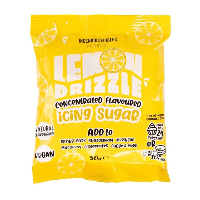 Ingenious Edibles Lemon Drizzle Flavoured Icing Sugar 50g image number 1