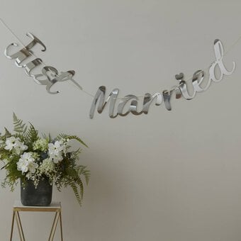 Silver Just Married Bunting 2m image number 3