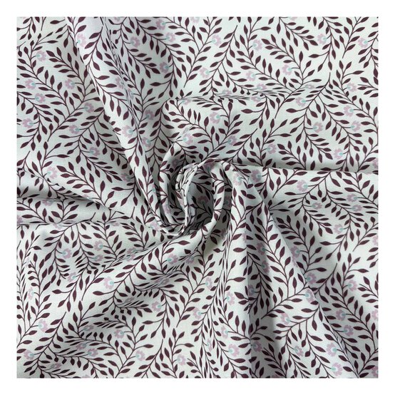 WI Garden Delight Purple Flower Chain Cotton Fabric by the Metre image number 1