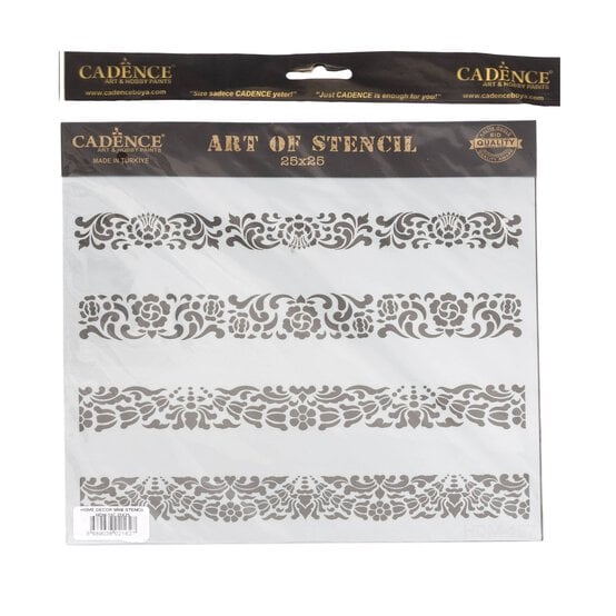 Cadence Flower Pattern Home D&eacute;cor Stencil 25cm x 25cm image number 1