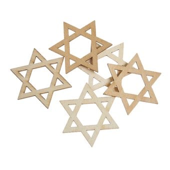 Star of David Wooden Toppers 5 Pack