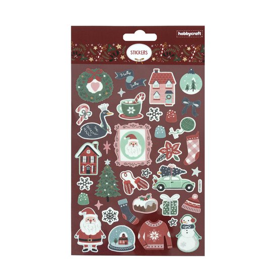 Pink and Red Festive Fabric Stickers image number 4