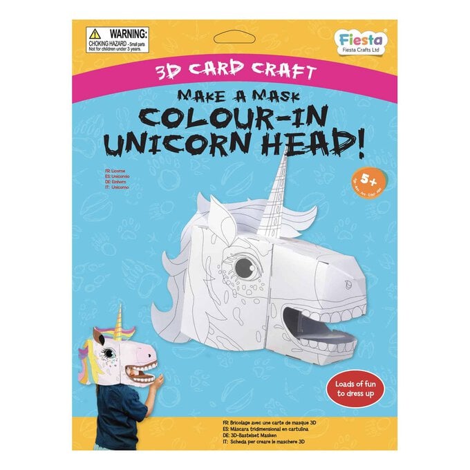 Make a 3D Colour-In Unicorn Head Mask Kit image number 1