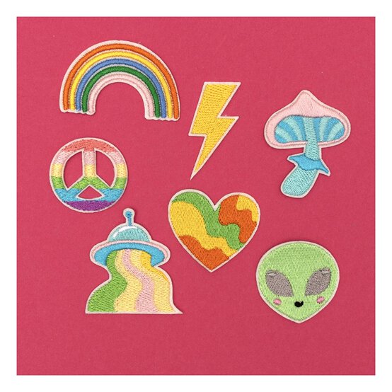 Made With Love Cosmic Icon Iron-On Patches 7 Pack image number 2