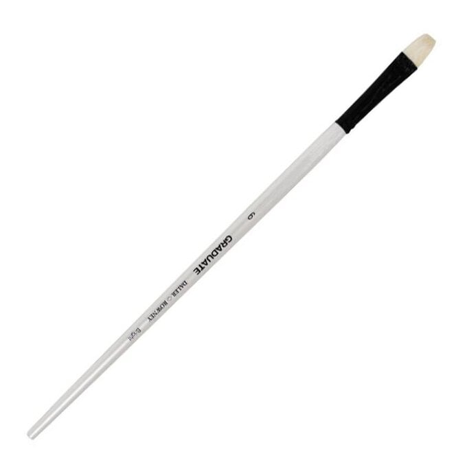 Daler-Rowney Long Handle Bristle Bright Graduate Brush Size 6 White image number 1