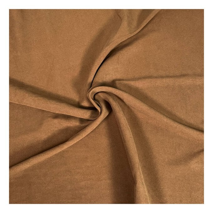 Brown Poly Spandex Suede Fabric by the Metre image number 1