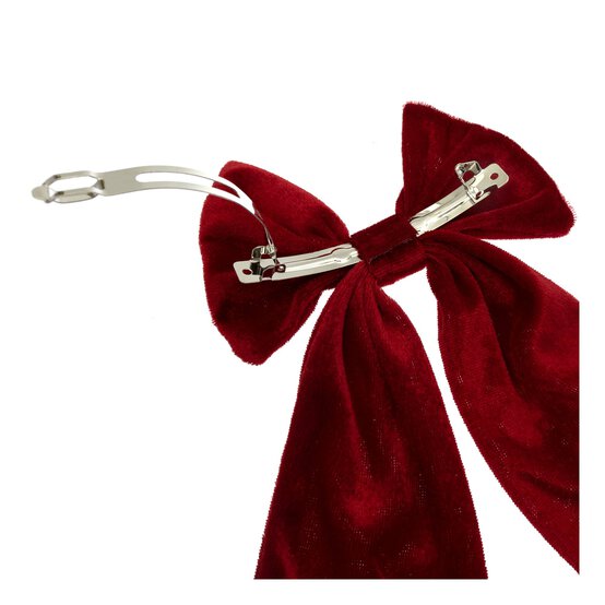 Red Velvet Bow Hair Clip 20cm image number 3