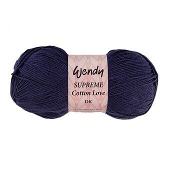 Wendy Navy Supreme Cotton Love DK Yarn 100g
