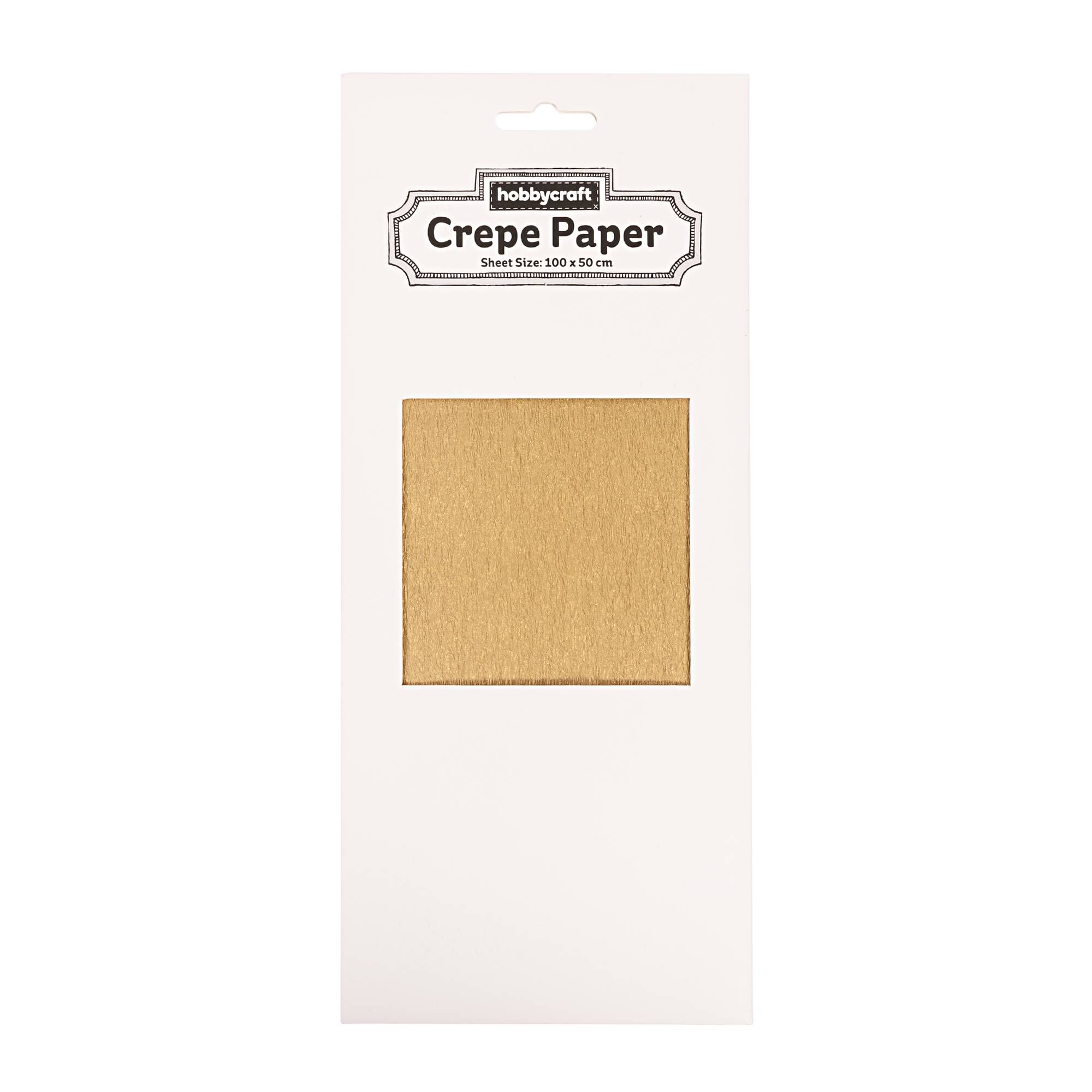 Metallic Gold Crepe Paper 100cm x 50cm Hobbycraft