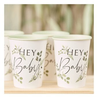 Ginger Ray Hey Baby Paper Cups 8 Pack image number 2