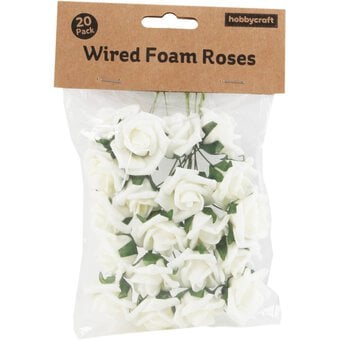 Cream Wired Rose Heads 20 Pack image number 3
